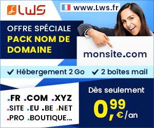Offre Pack Nom de Domaine LWS - dès 0,99€/jan